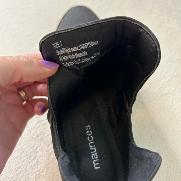 Women's New Black Suede Athena Low Cut Ankle Booties with Silver Dainty Studs - Picture 10 of 11